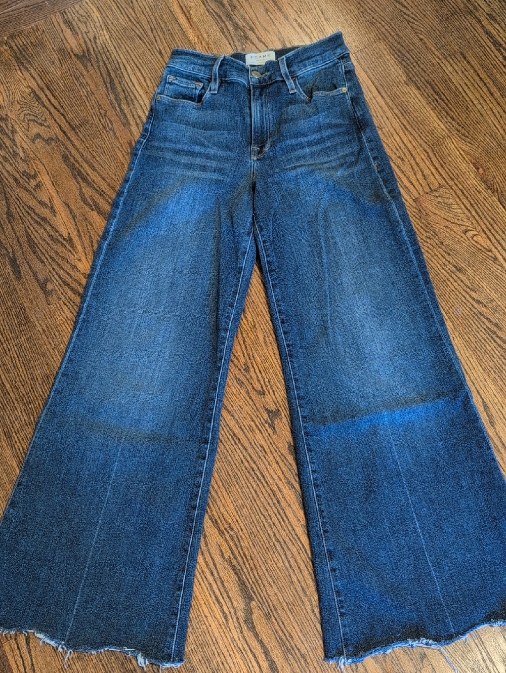 Frame Denim Wide-Leg Flare Jeans - Deep Indigo
